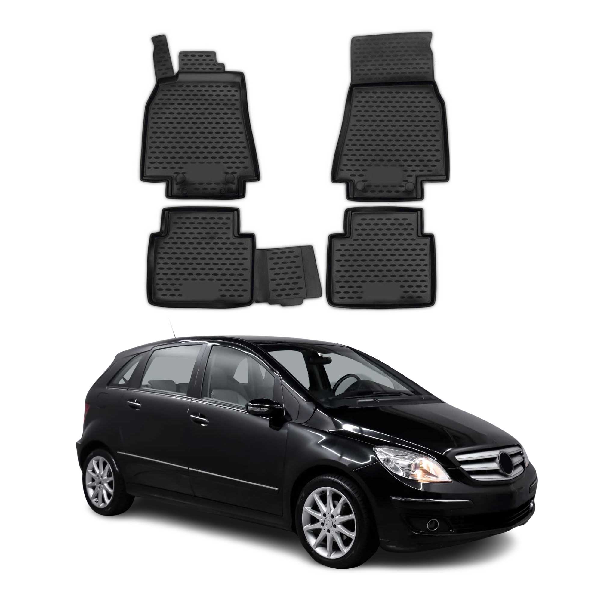 OMAC Alfombrillas De Coche para Mercedes B Class W245 2005-2011 Negro TPE 4Pza