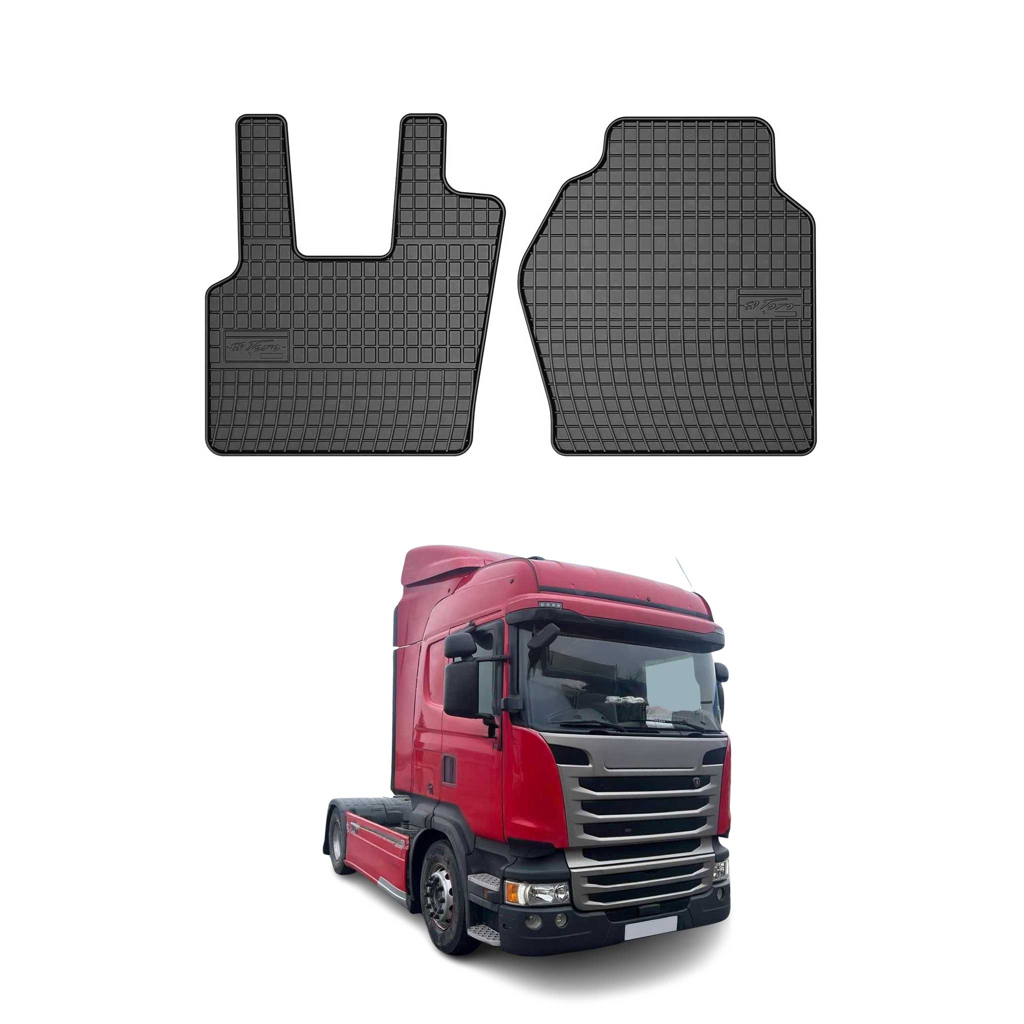 OMAC Alfombrillas De Coche para Scania R 2015-2020 Negro Goma 2Pza