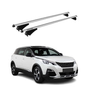 Menabo Barras de Techo Coche Baca para Peugeot 5008 2017-2020 Gris Aluminio 2Pza