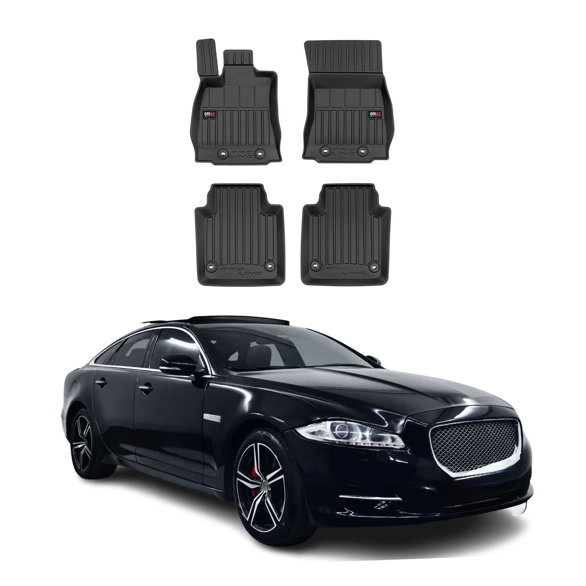 OMAC Premium Alfombrillas De Coche para Jaguar XJ Long 2009-2019 TPE Goma 4x