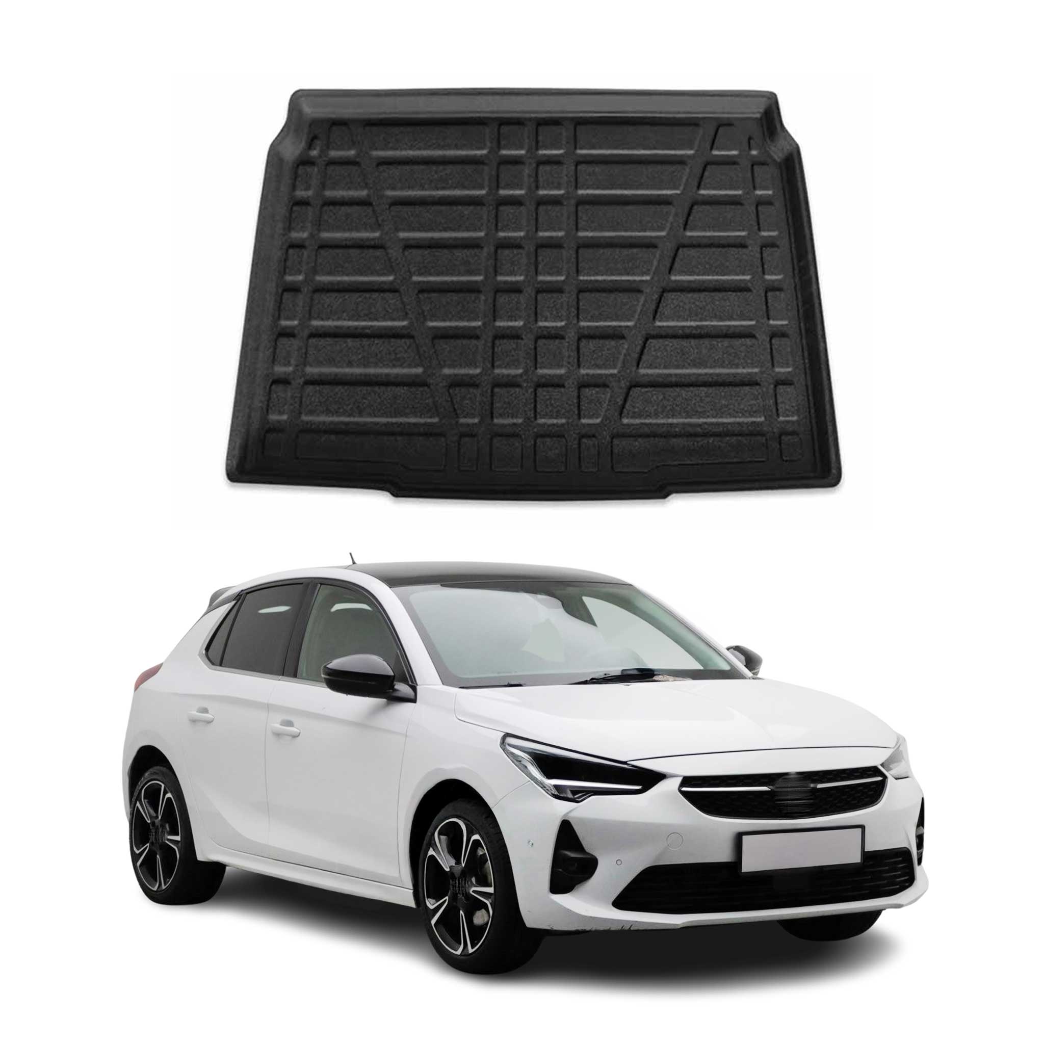 OMAC Bandeja Maletero Alfombrilla para Opel Corsa F 2020-2025 Negro Goma TPE