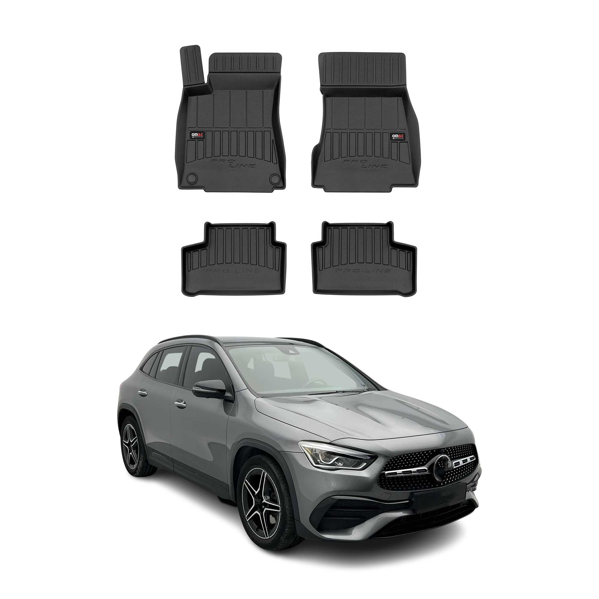 OMAC Premium Alfombrillas De Coche para Mercedes GLA H247 2020-2026 TPE Goma 4x