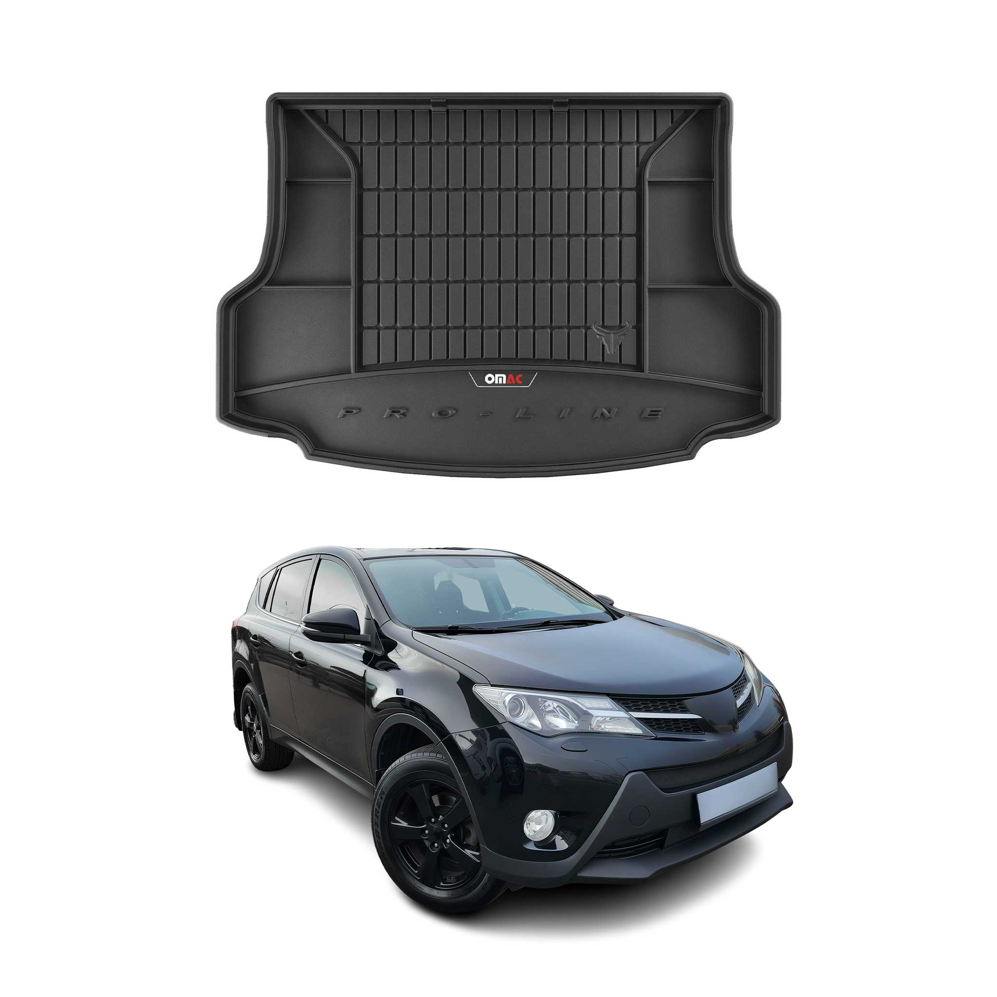 OMAC Premium Bandeja Maletero Alfombrilla para Toyota RAV4 2013-2018 Negro TPE