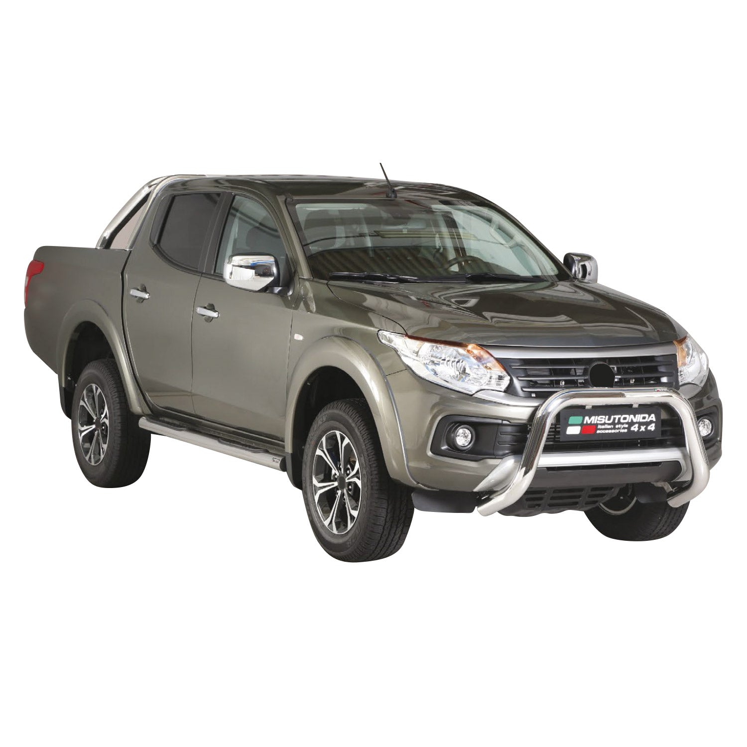 Bull Barra Frontal para Fiat Fullback 2016-2019 Plata Brillante Acero 1Pza