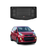 OMAC Premium Bandeja Maletero Alfombrilla para Kia Picanto 2011-2017 Negro TPE