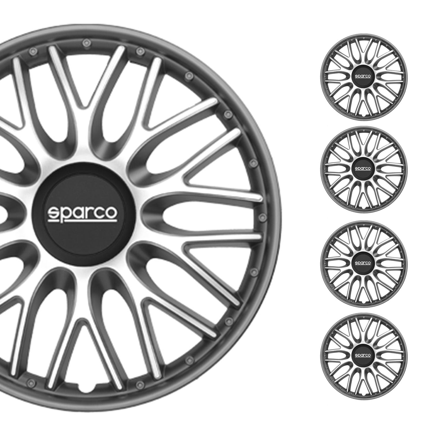 Sparco Roma Tapacubos 15 Pulgadas Universal Plata ABS Plástico