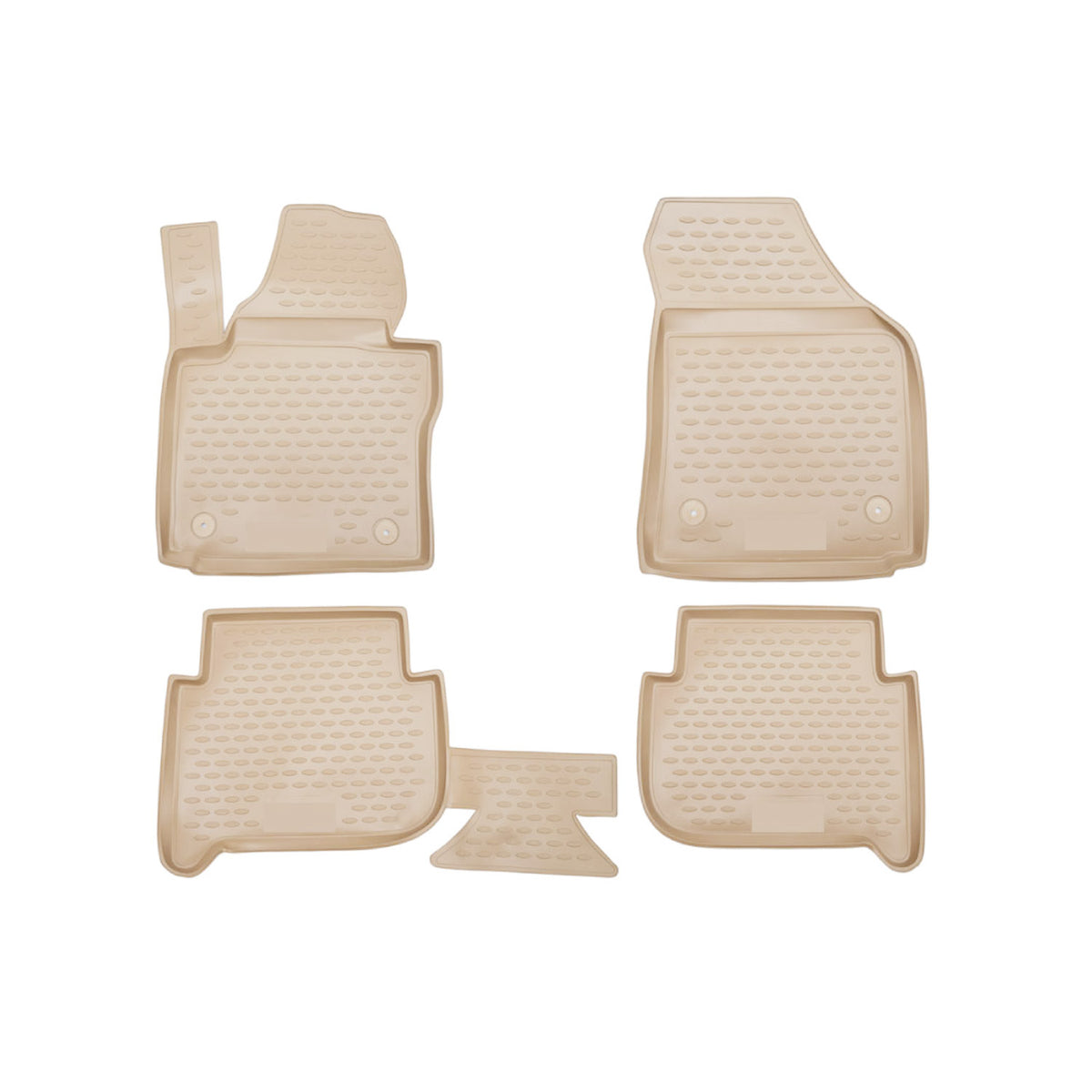 OMAC Alfombrillas De Coche para VW Touran 2003-2015 Beige Goma TPE 4Pza