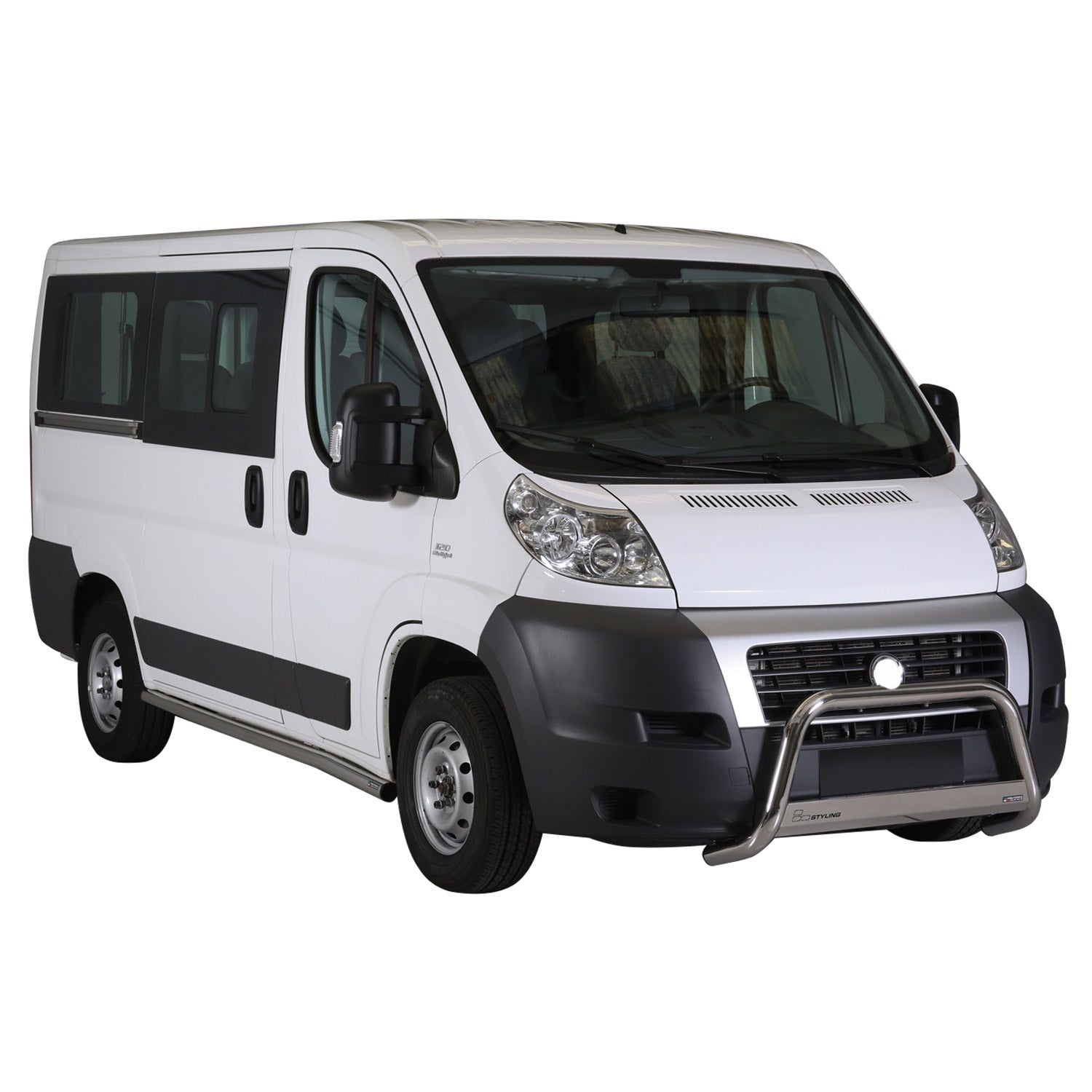 Bull Barra Frontal para Fiat Ducato 2006-2013 Plata Brillante Acero 1Pza