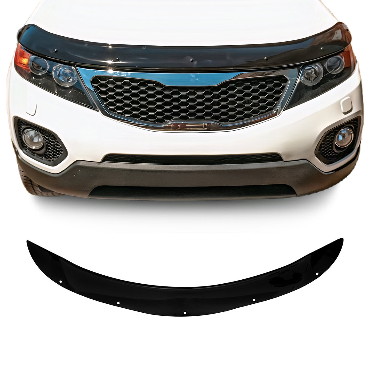 Deflector de Capó para Kia Sorento 2009-2012 Oscuro Brillante Acrílico