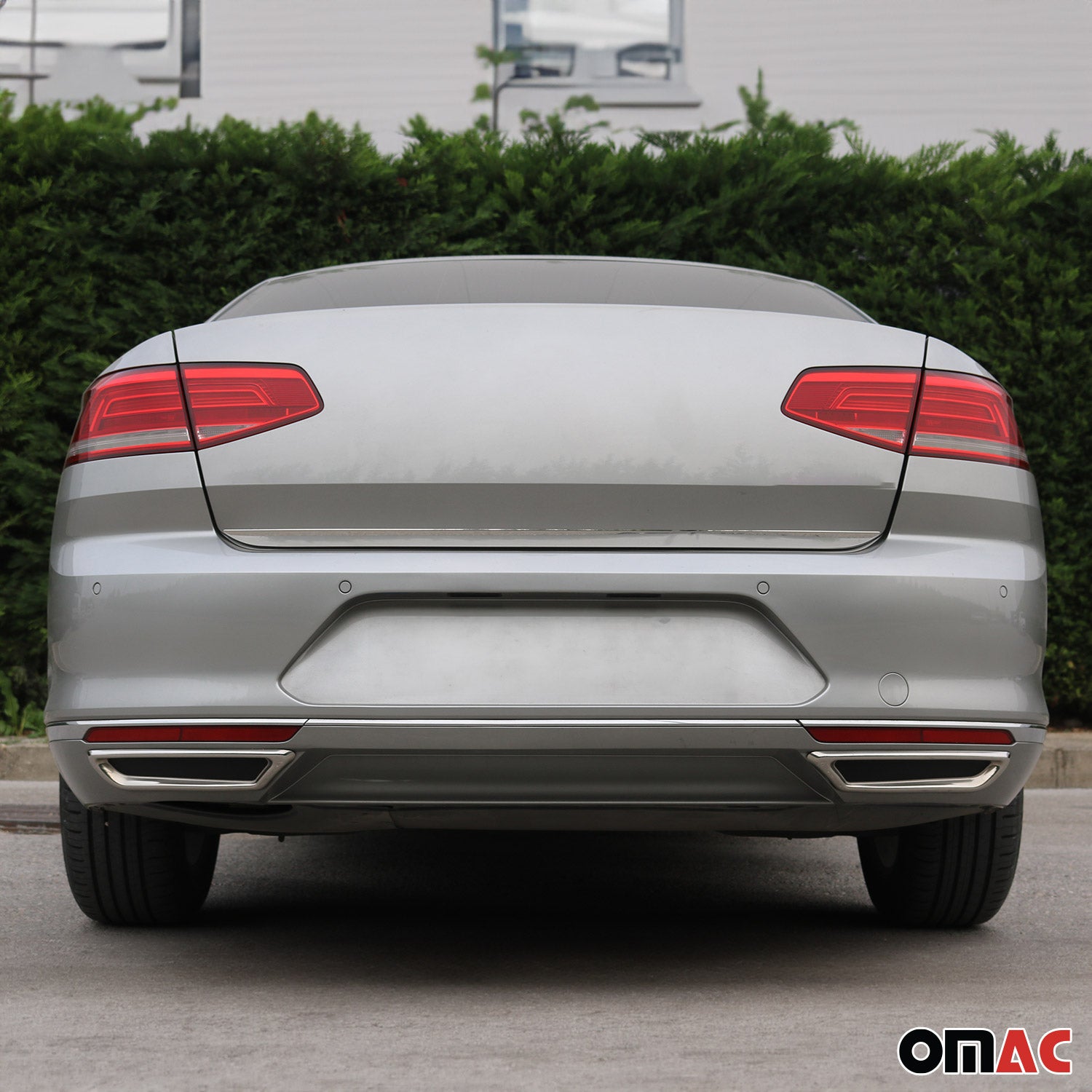 Marco de Punta de Escape para VW Passat B8 2014-2019 Plata Acero 2Pcs