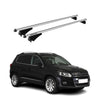 Menabo Barras de Techo Coche Baca para VW Tiguan Cross 5N 2011-2018 Gris Alu 2x