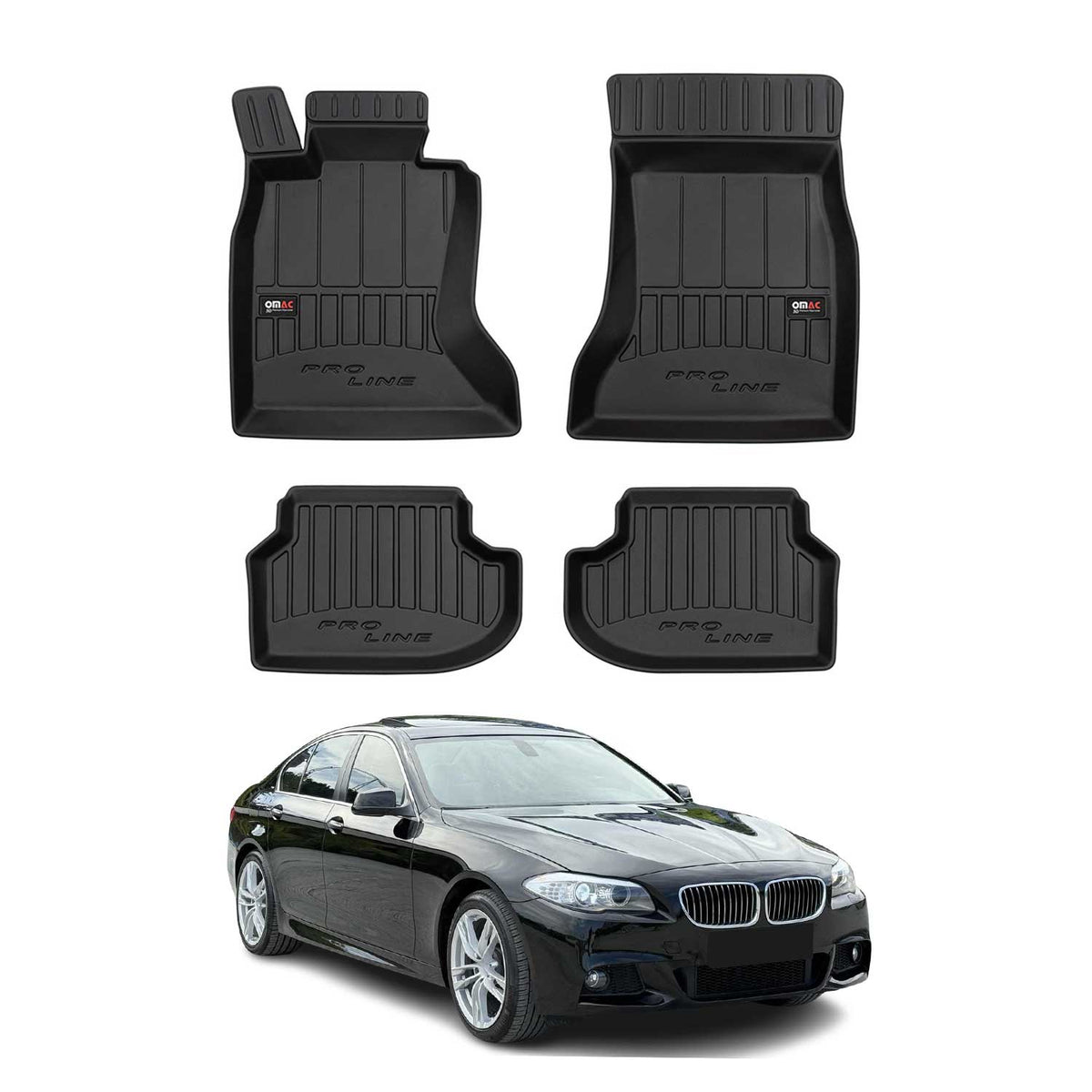 OMAC Premium Alfombrillas De Coche para BMW Serie 5 F10 F11 2013-2017 Goma 4x