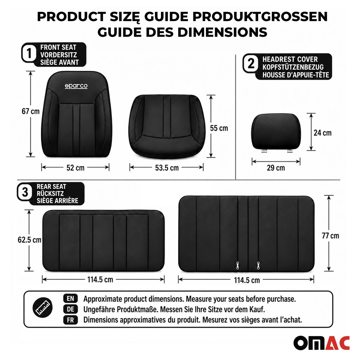 Sparco Funda de Asiento Universal Negro Azul Rojo Delantero Trasero