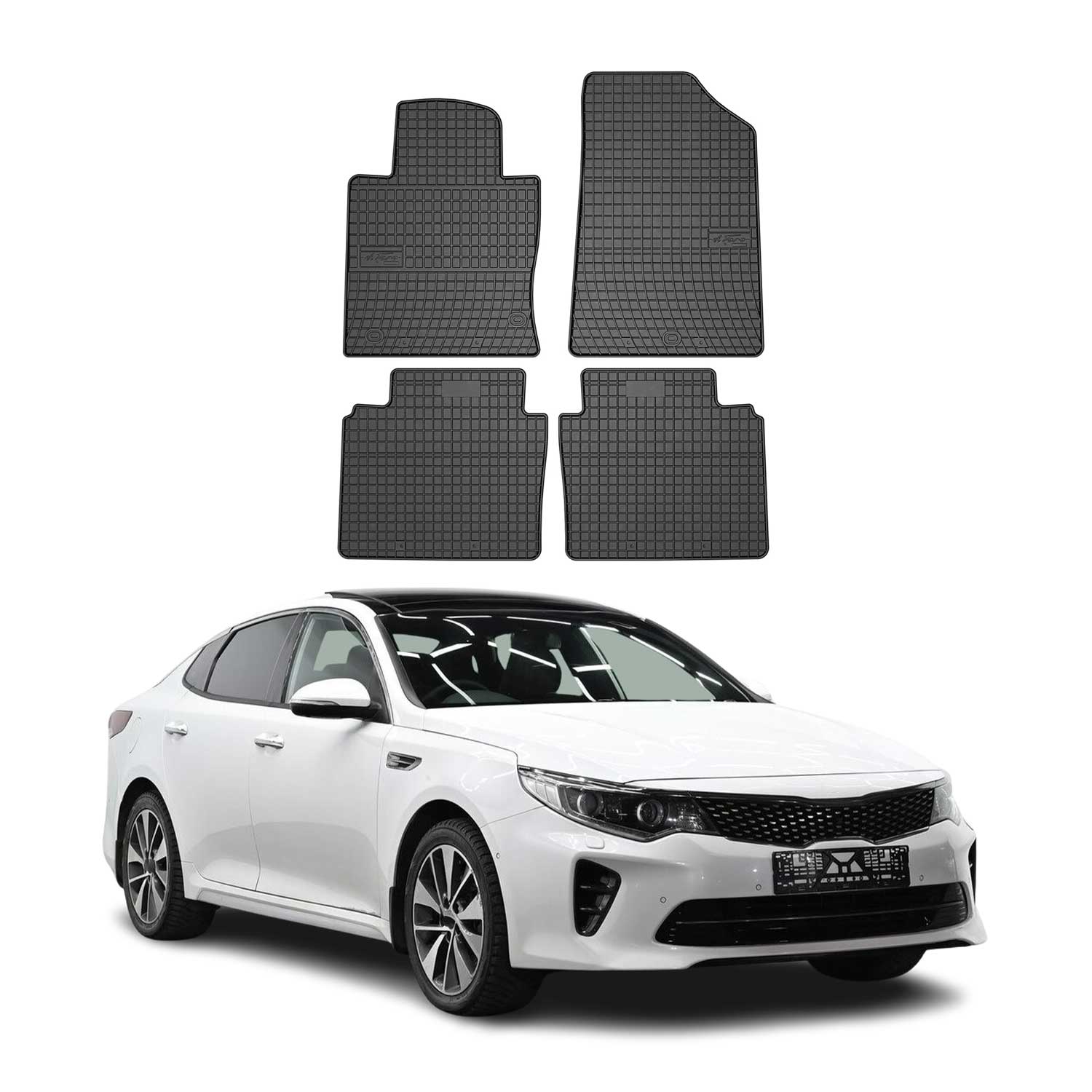 OMAC Alfombrillas De Coche para Kia Optima 2015-2020 Negro Goma 4Pza