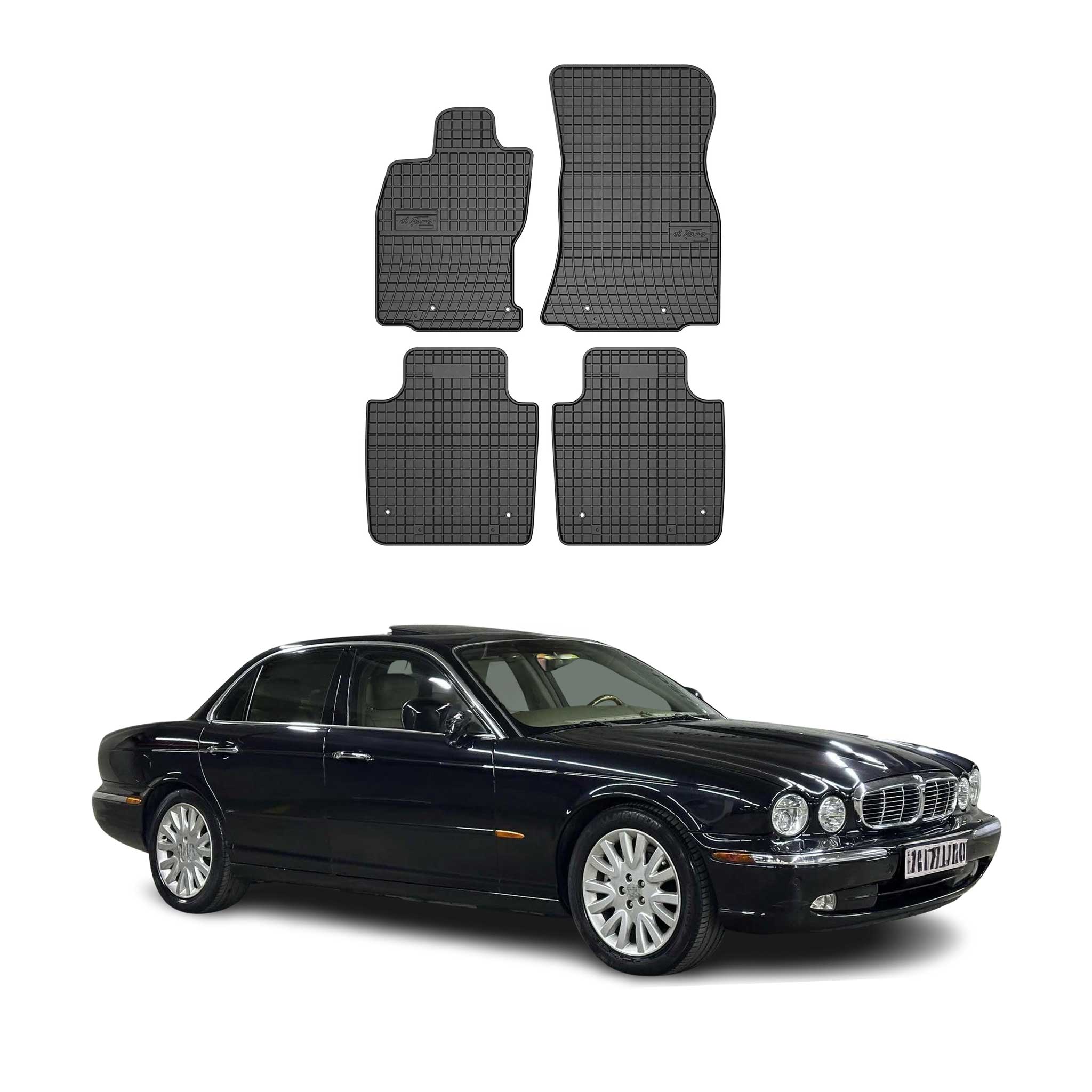 OMAC Alfombrillas De Coche para Jaguar XJ 2002-2009 Negro Goma 4Pza