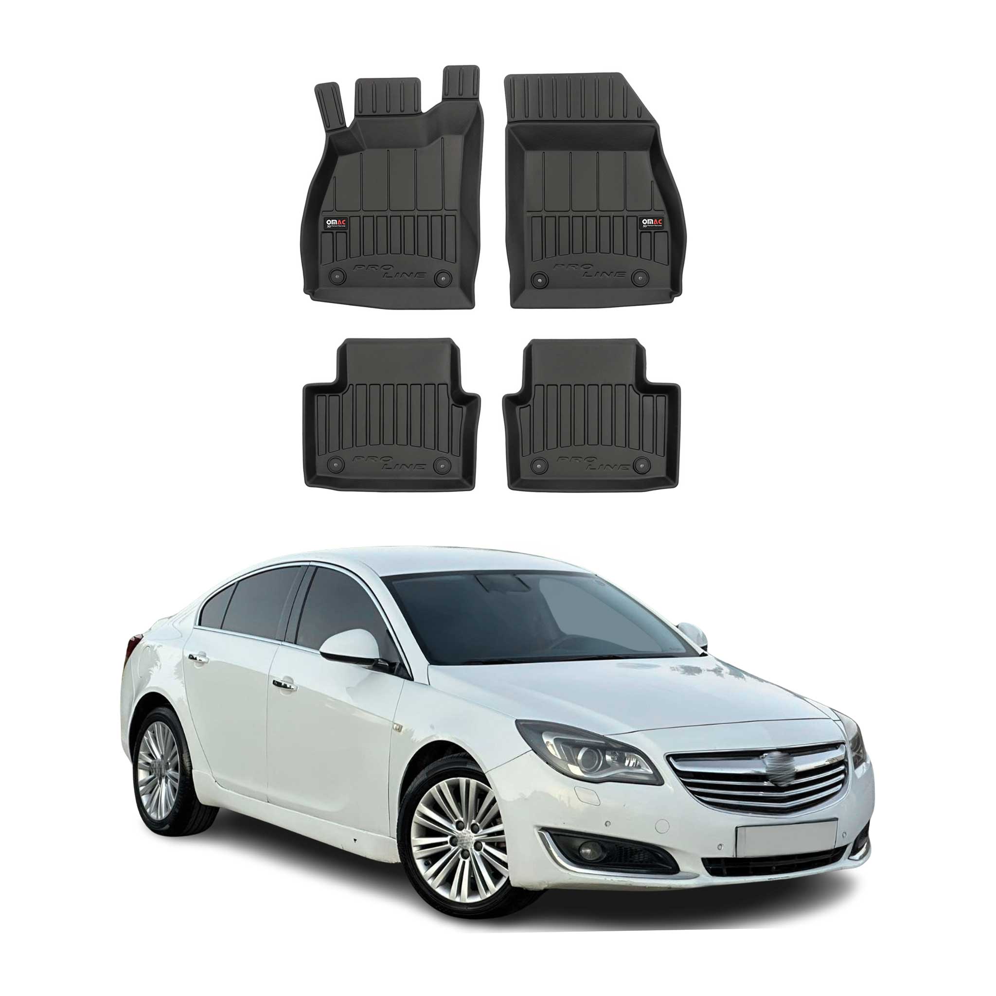 OMAC Premium Alfombrillas De Coche para Opel Insignia 2008-2017 TPE Goma 4x