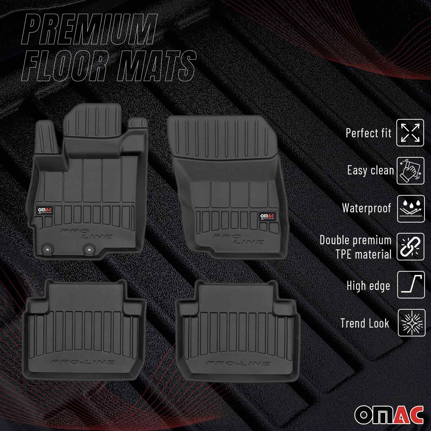OMAC Premium Alfombrillas Coche para Mitsubishi Eclipse Cross 2017-2024 TPE 4x