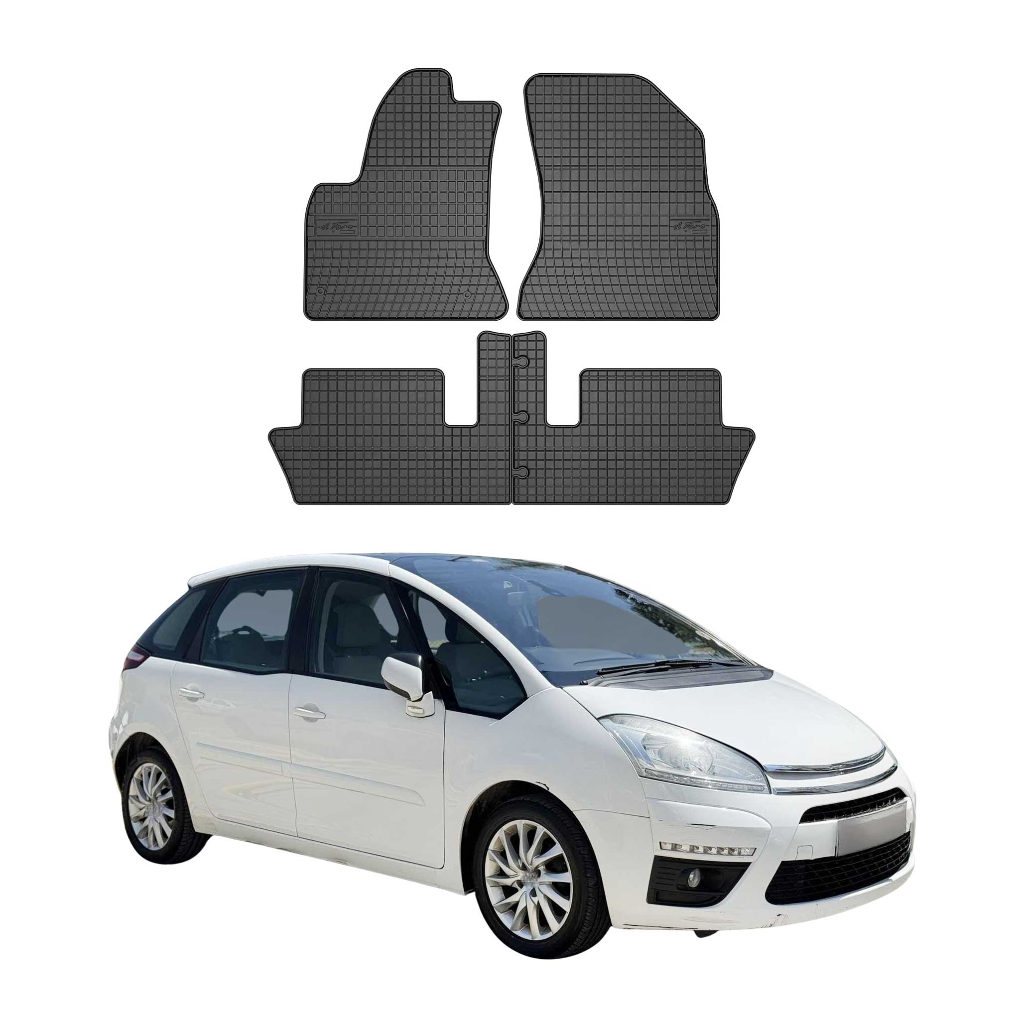 OMAC Alfombrillas Coche para Citroen C4 Picasso Grand Picasso 2006-2013 Goma 4x