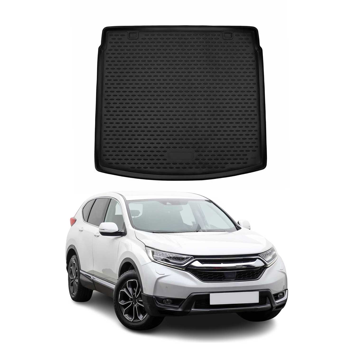 OMAC Bandeja Maletero Alfombrilla para Honda CR-V 2018-2022 Negro Goma TPE 1Pza