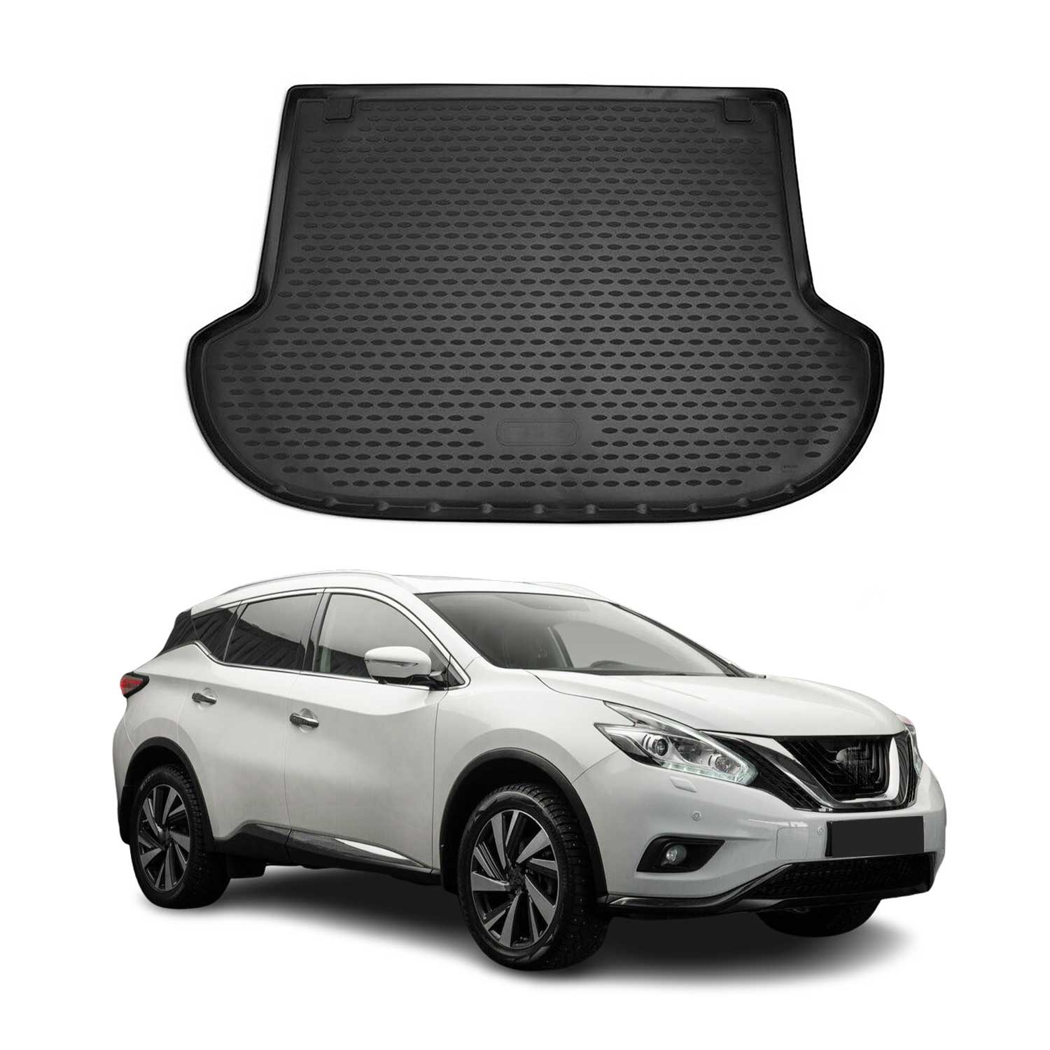 OMAC Bandeja Maletero Alfombrilla para Nissan Murano 2015-2018 Negro Goma TPE