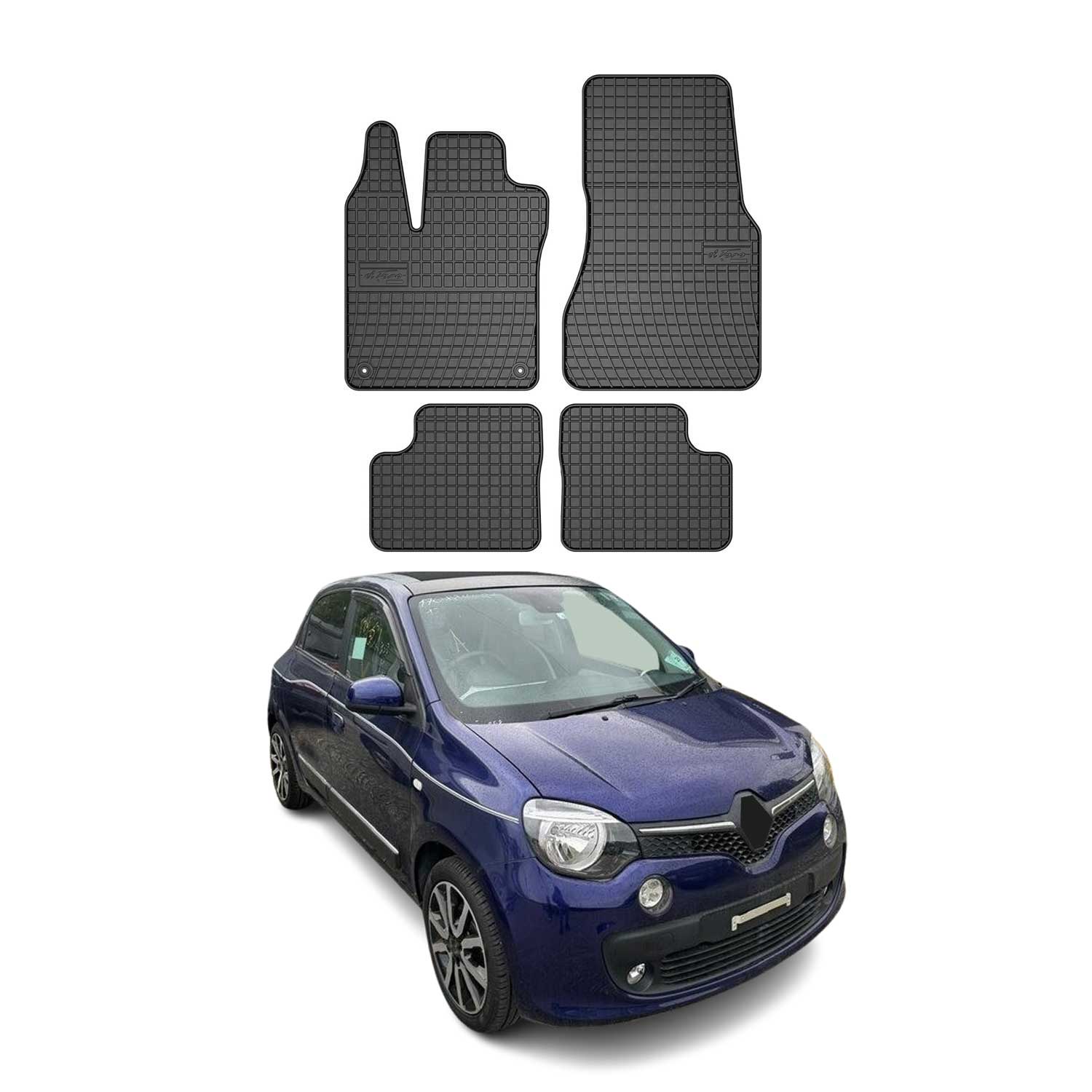 OMAC Alfombrillas De Coche para Renault Twingo 2014-2025 Negro Goma TPE 4Pza
