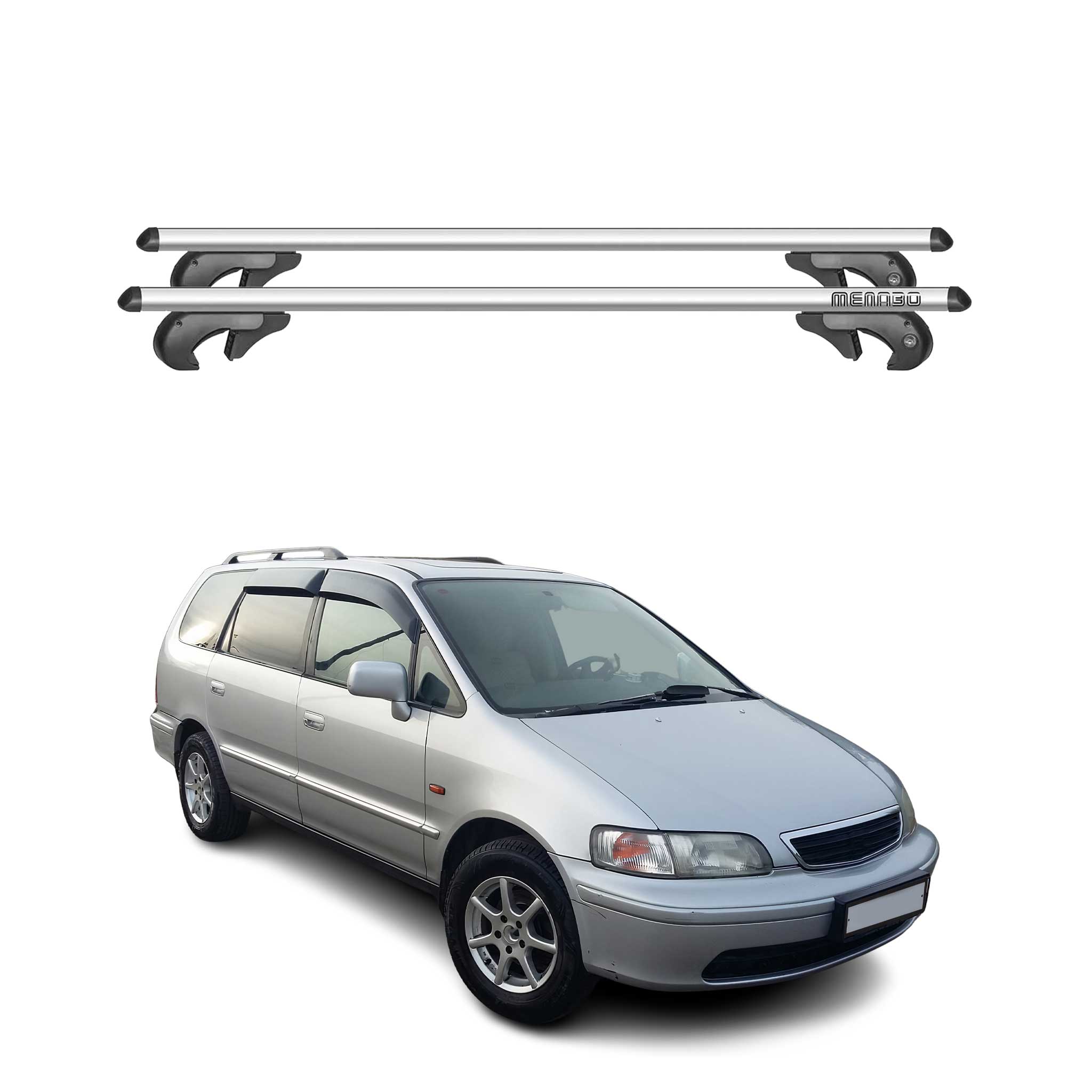 Menabo Barras de Techo Coche Barra para Honda Shuttle 2010-2017 Gris Aluminio 2x