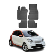 OMAC Alfombrillas De Coche para Smart Forfour 2014-2020 Negro Goma 4Pza