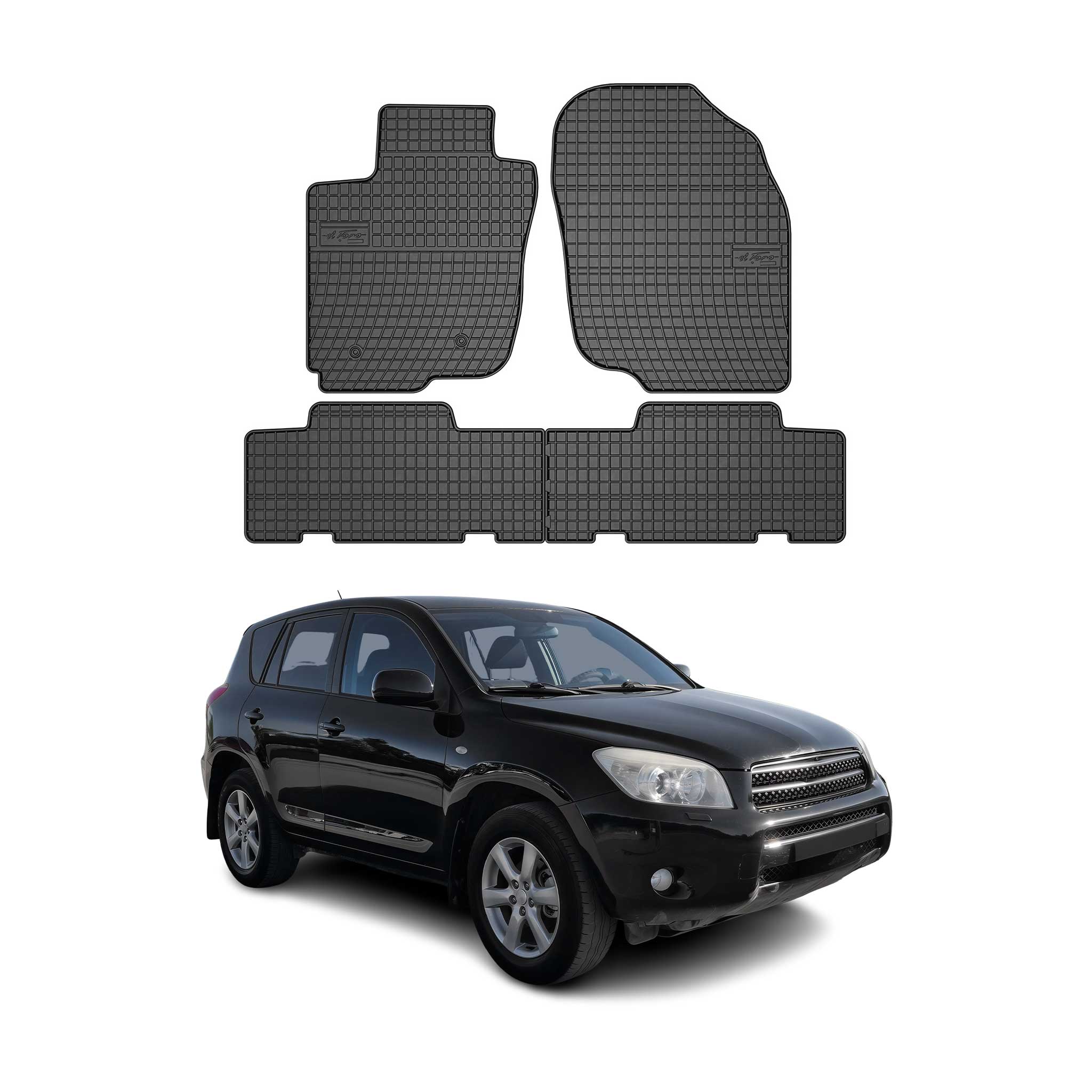 OMAC Alfombrillas De Coche para Toyota RAV4 2005-2012 Negro Goma 4Pza