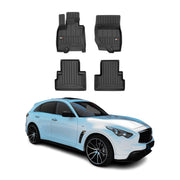 OMAC Premium Alfombrillas De Coche para Infiniti FX 2009-2013 Negro TPE Goma 4x