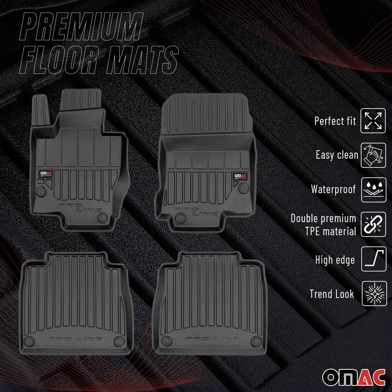 OMAC Premium Alfombrillas De Coche para Mercedes GLS X167 2020-2024 TPE Goma 4x