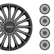 Sparco Tapacubos 15 Pulgadas Universal Gris Negro ABS Plástico