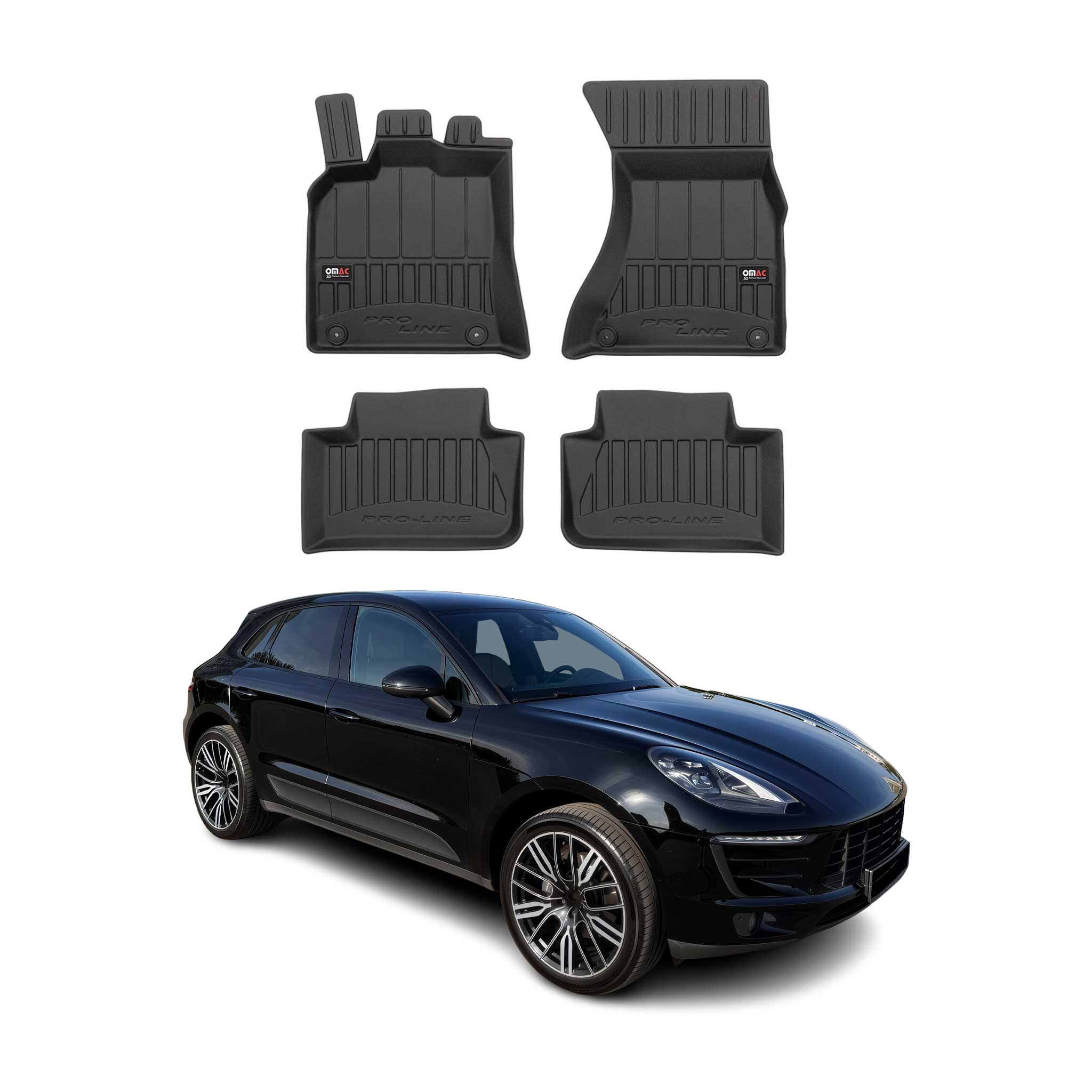 OMAC Premium Alfombrillas De Coche para Porsche Macan 95B 2014-2024 TPE Goma 4x