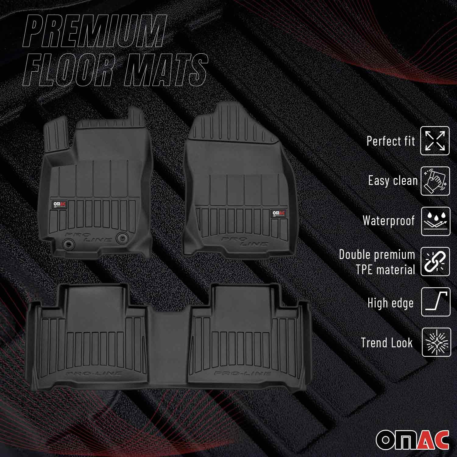 OMAC Premium Alfombrillas De Coche para Toyota RAV4 2015-2018 Hybrid TPE Goma 4x