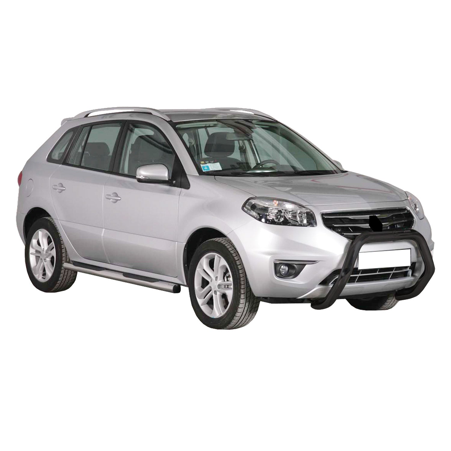 Bull Barra Frontal para Renault Koleos 2011-2013 Negro Brillante Acero 1Pza