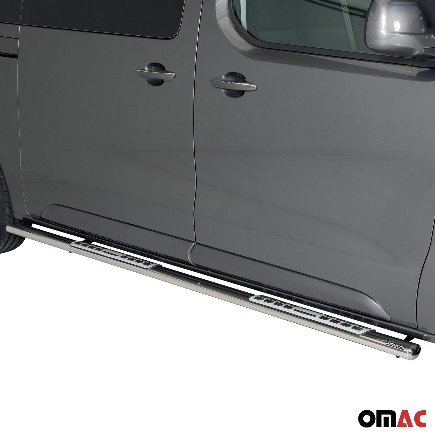 Par de Estribos Barras Laterales para Opel Vivaro 2019-2025 L3 Largo Plata Acero