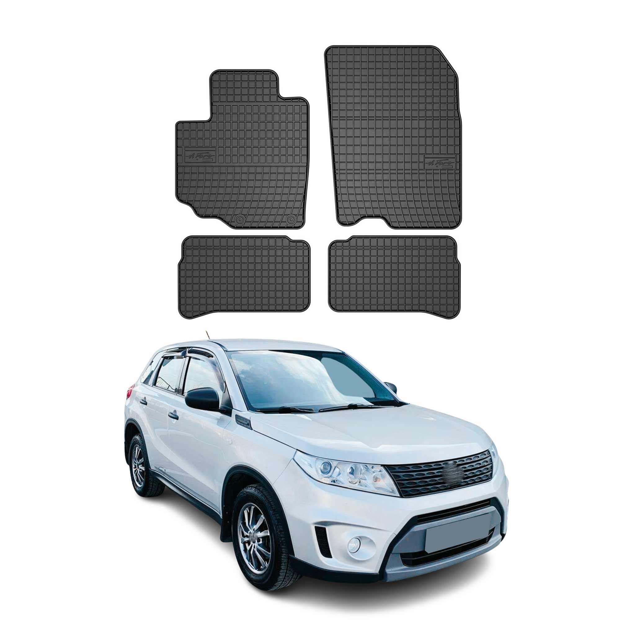 OMAC Alfombrillas De Coche para Suzuki Vitara 2015-2018 Negro Goma 4Pza