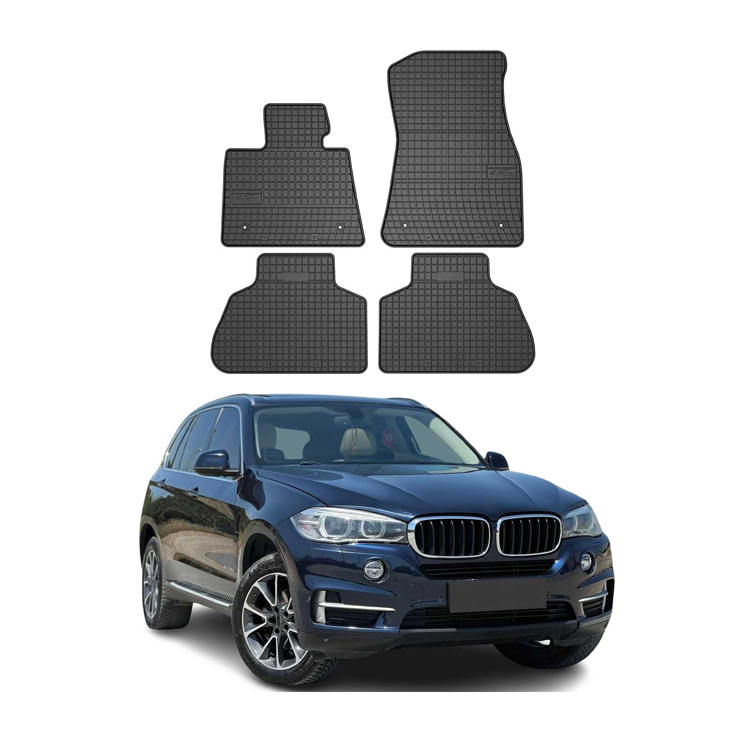 OMAC Alfombrillas De Coche para BMW X5 F15 F85 2013-2018 Negro Goma 4Pza