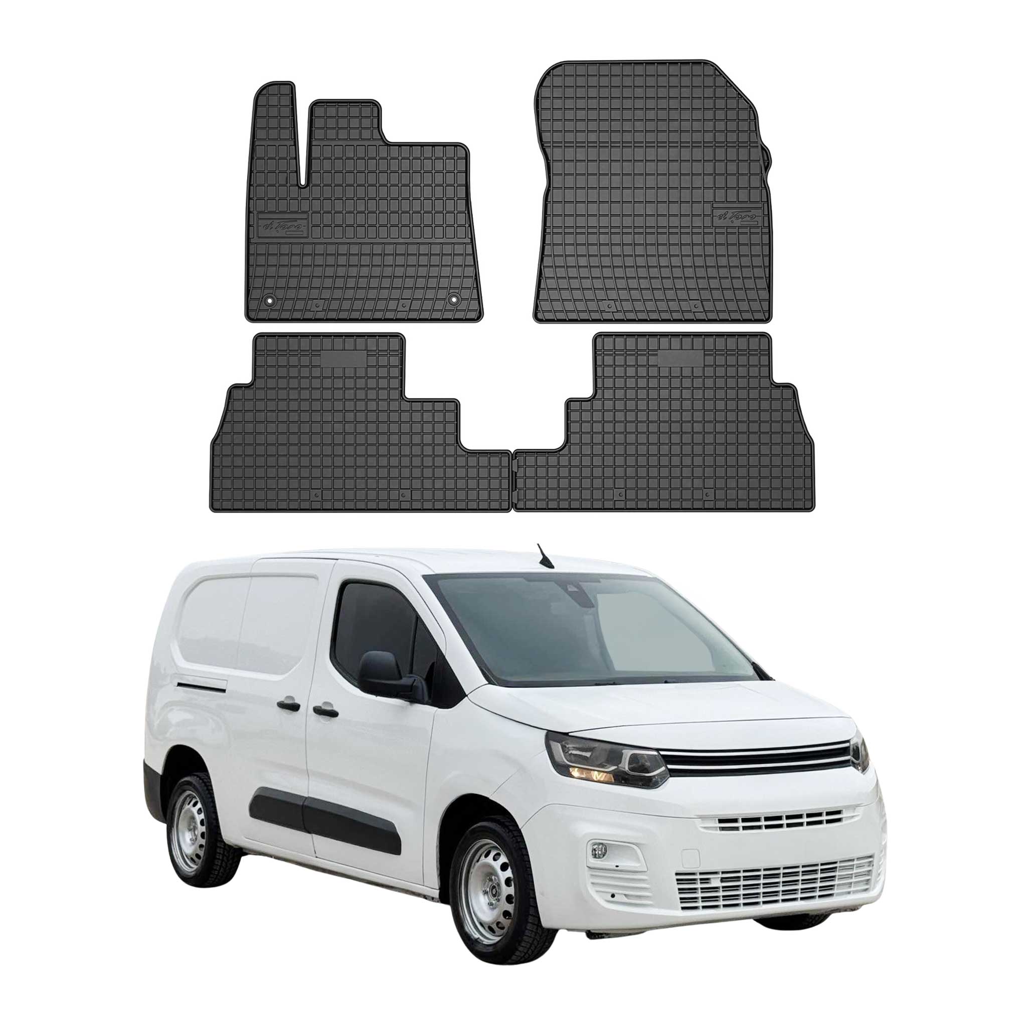 OMAC Alfombrillas De Coche para Fiat Doblo 3 2022-2026 Negro Goma 4Pza