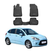 OMAC Alfombrillas De Coche para Citroen C3 DS3 2009-2015 Negro Goma TPE 4Pza