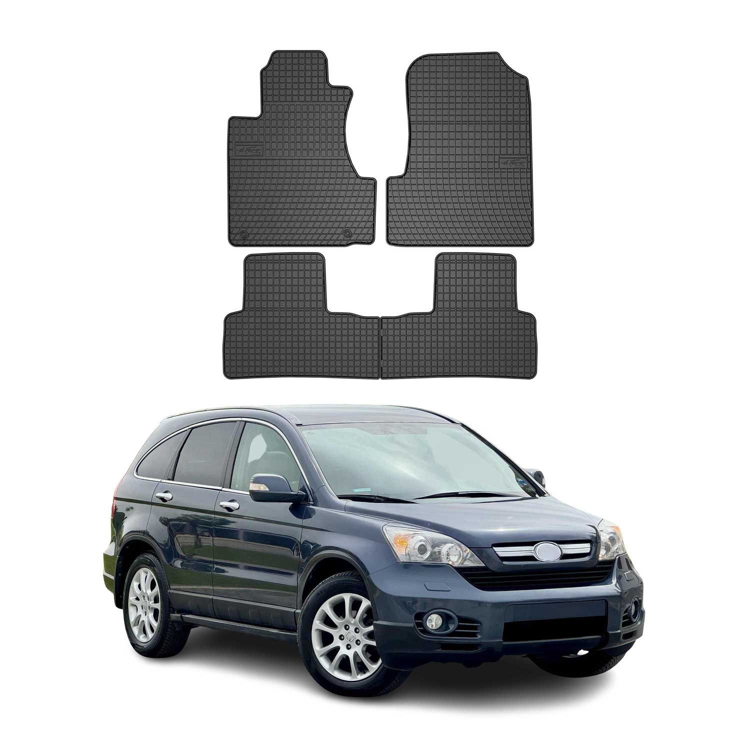 OMAC Alfombrillas De Coche para Honda CRV 2006-2012 Negro Goma 4Pza