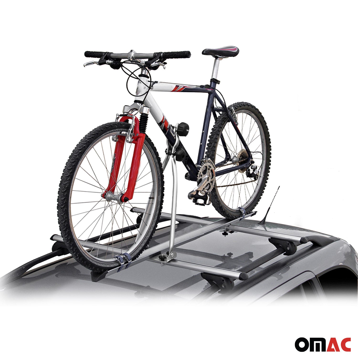 Portabicicletas de Techo para Bicicletas Universal Gris Acero