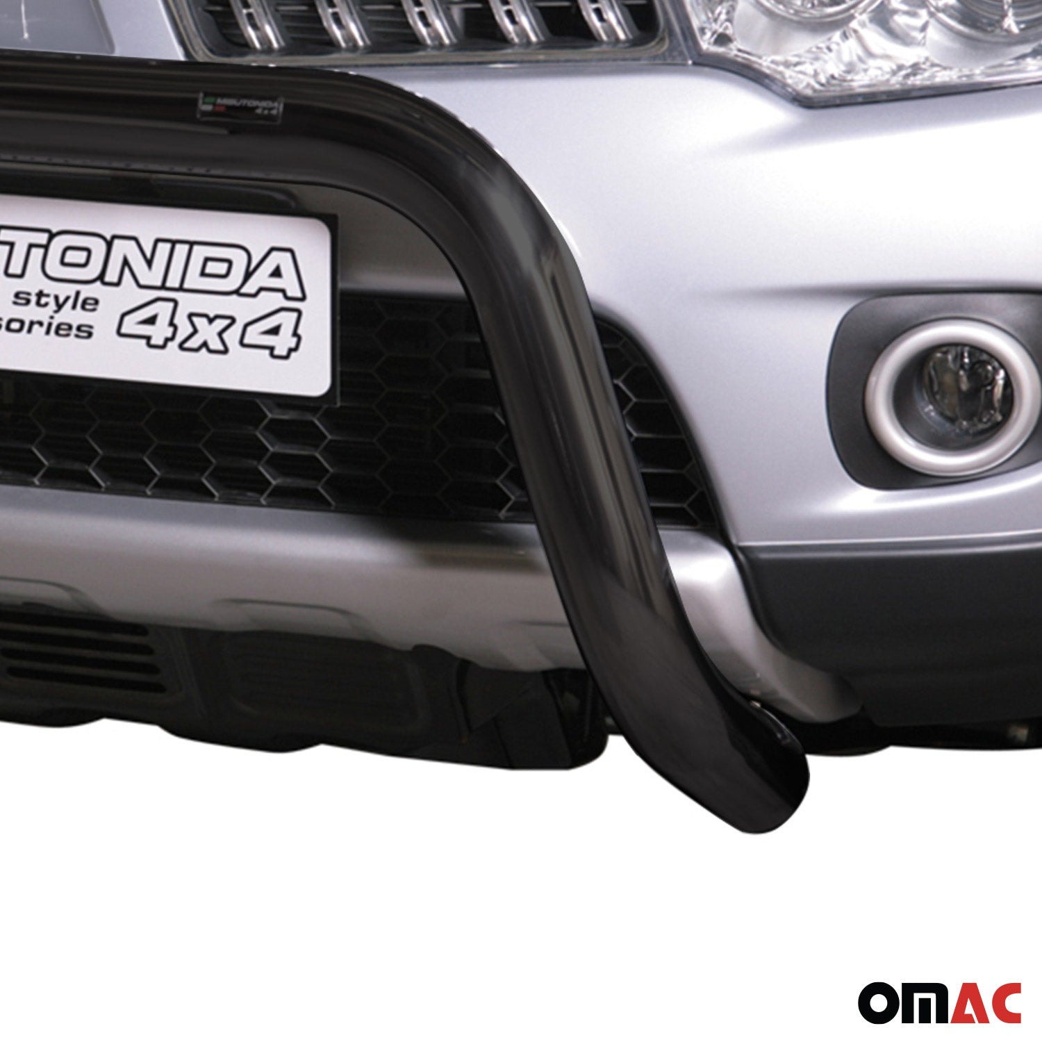 Bull Barra Frontal para Mitsubishi L200 2010-2015 Negro Brillante Acero