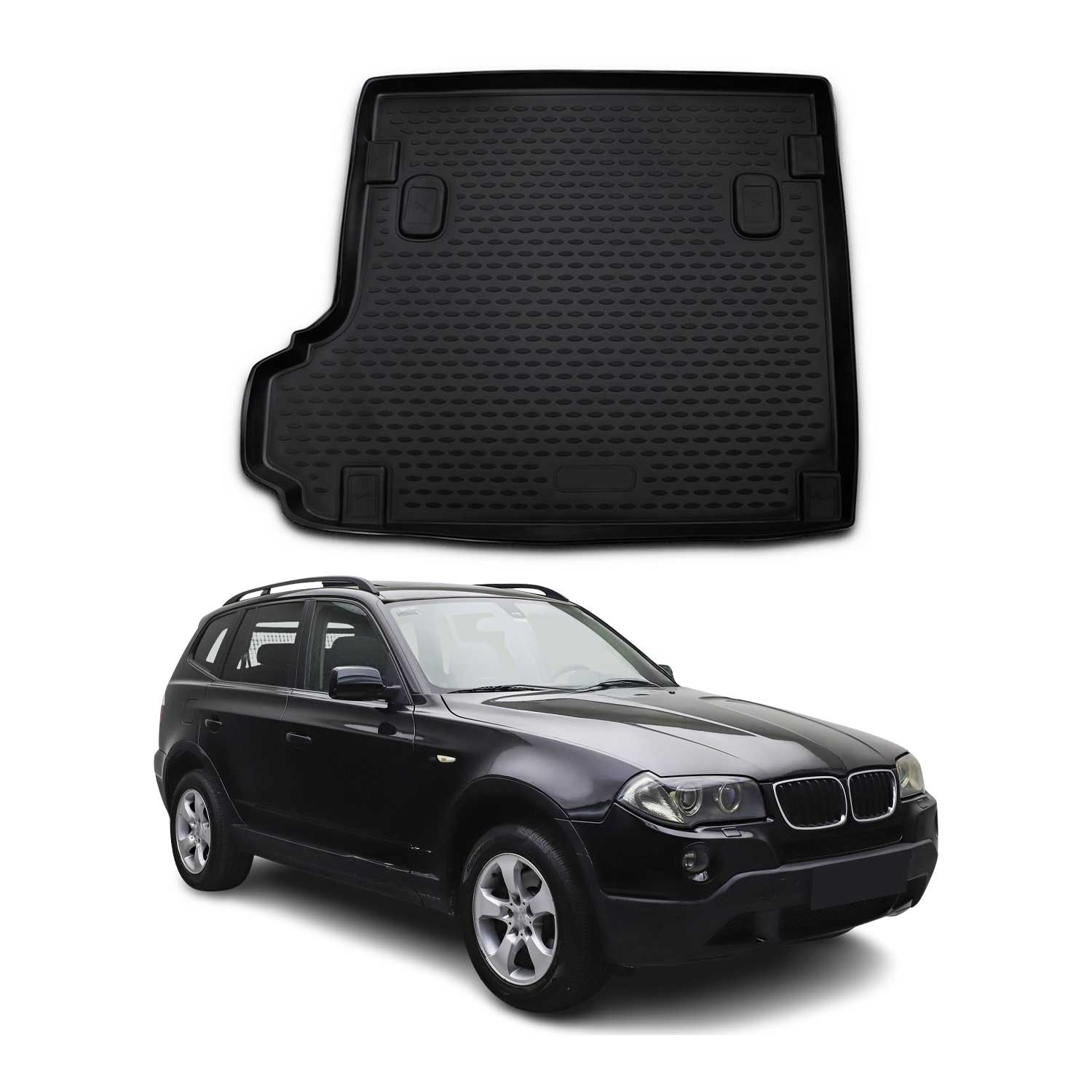 OMAC Bandeja Maletero Alfombrilla para BMW X3 E83 2003-2010 Negro Goma TPE 1Pza