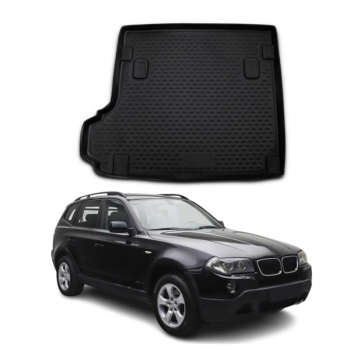 OMAC Bandeja Maletero Alfombrilla para BMW X3 E83 2003-2010 Negro Goma TPE 1Pza