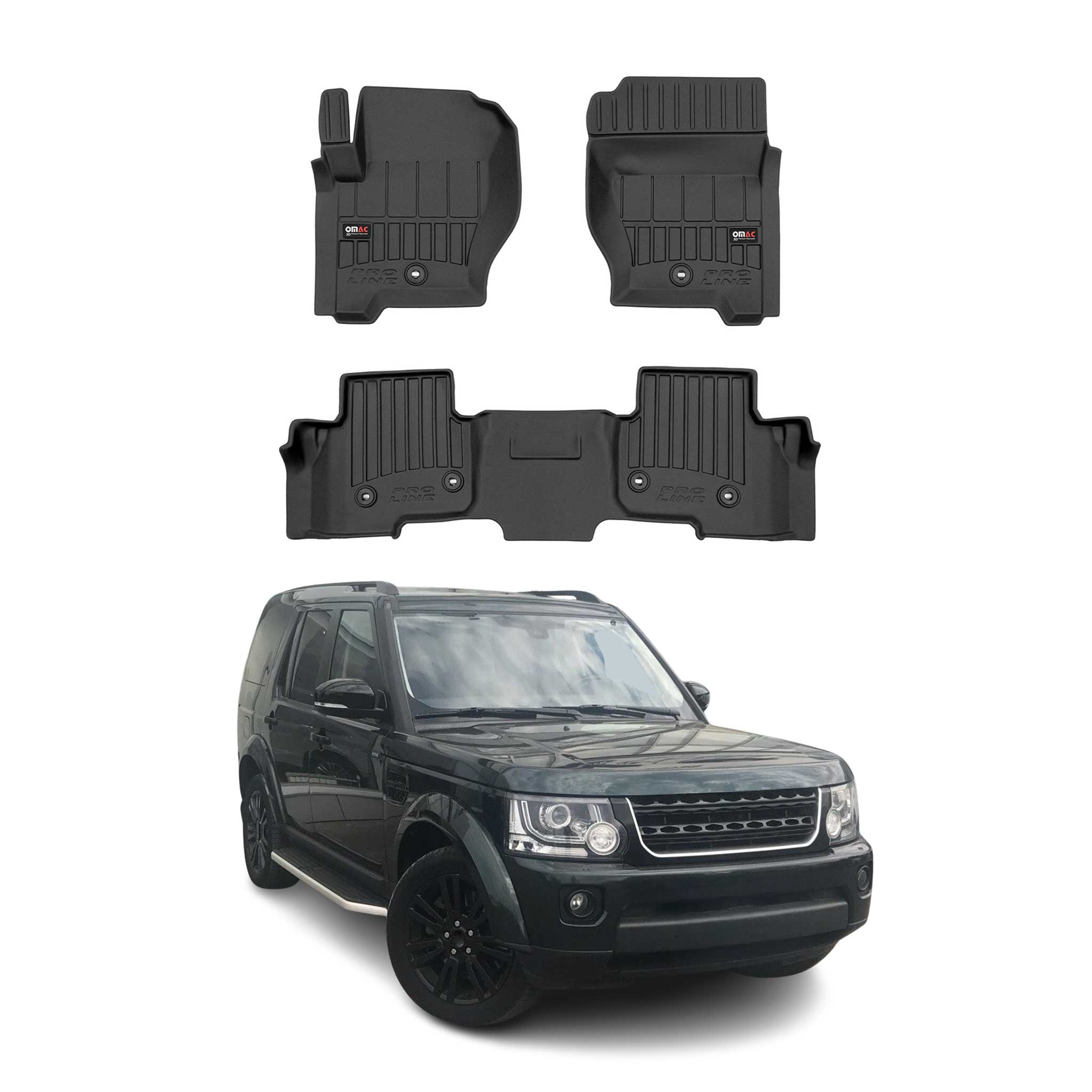 OMAC Premium Alfombrillas De Coche para Land Rover Discovery 4 2009-2017 Goma 3x