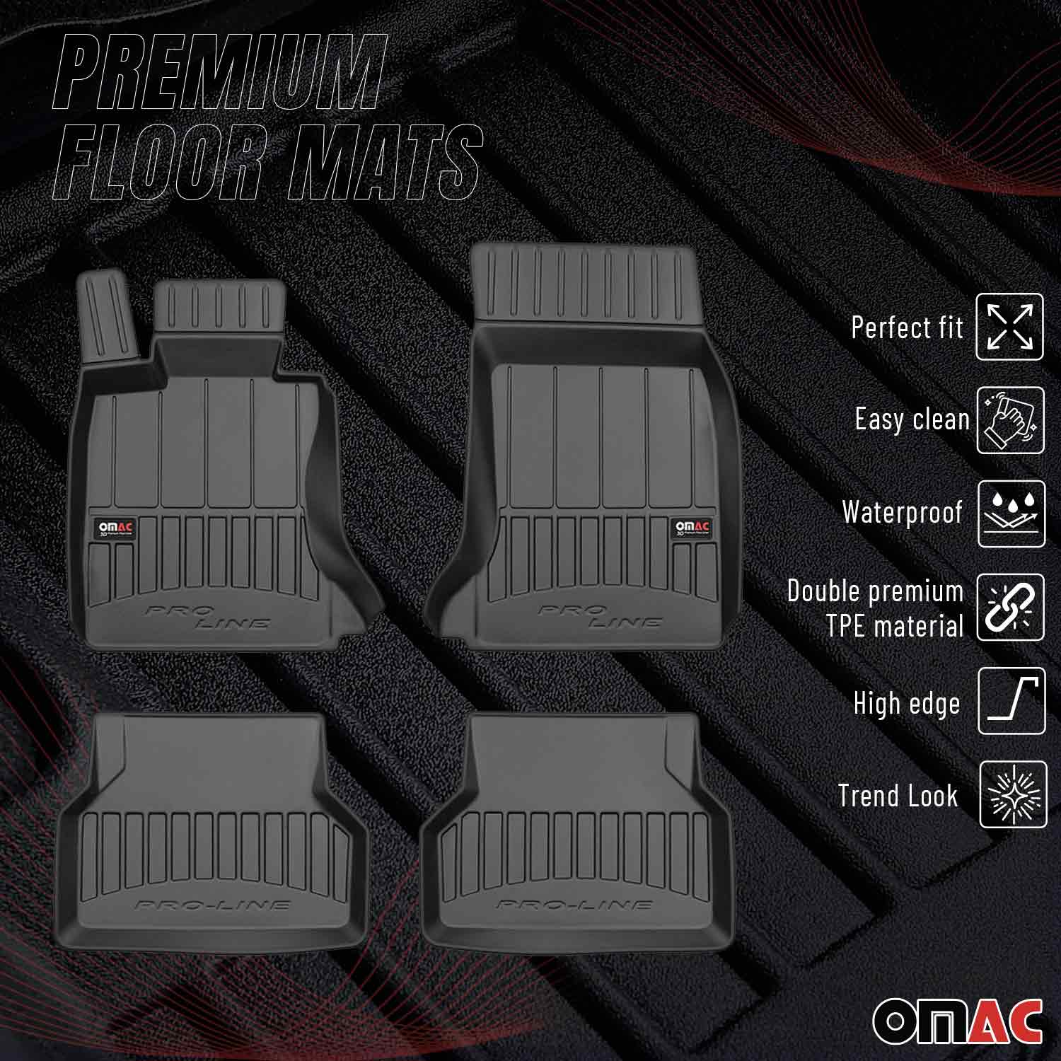 OMAC Premium Alfombrillas De Coche para BMW Serie 5 E60 E61 2003-2010 Goma 4x