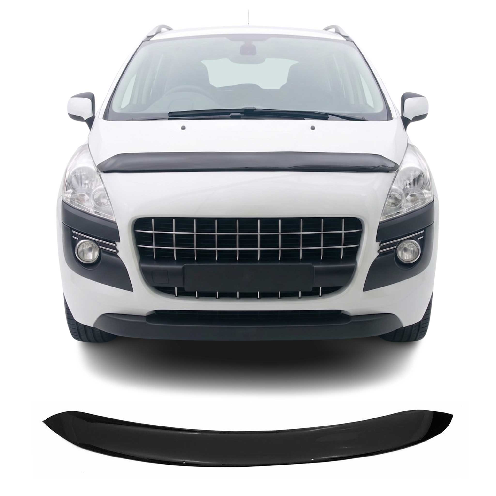 Deflector de Capó para Peugeot 3008 2009-2013 Oscuro Brillante Acrílico