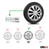 Tapacubos 16 Pulgadas Universal Automóvil Plata ABS