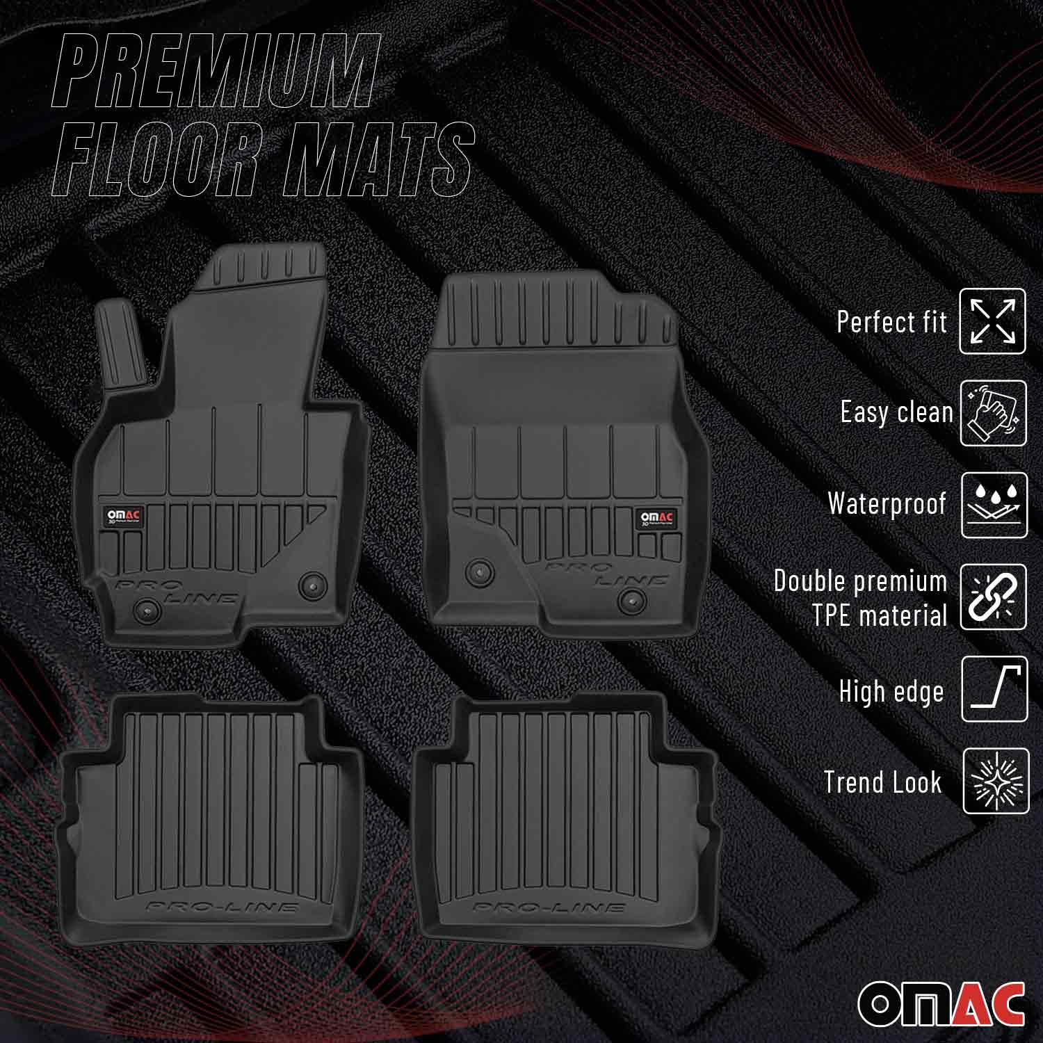 OMAC Premium Alfombrillas De Coche para Mazda CX-5 2012-2017 Negro TPE Goma 4Pza