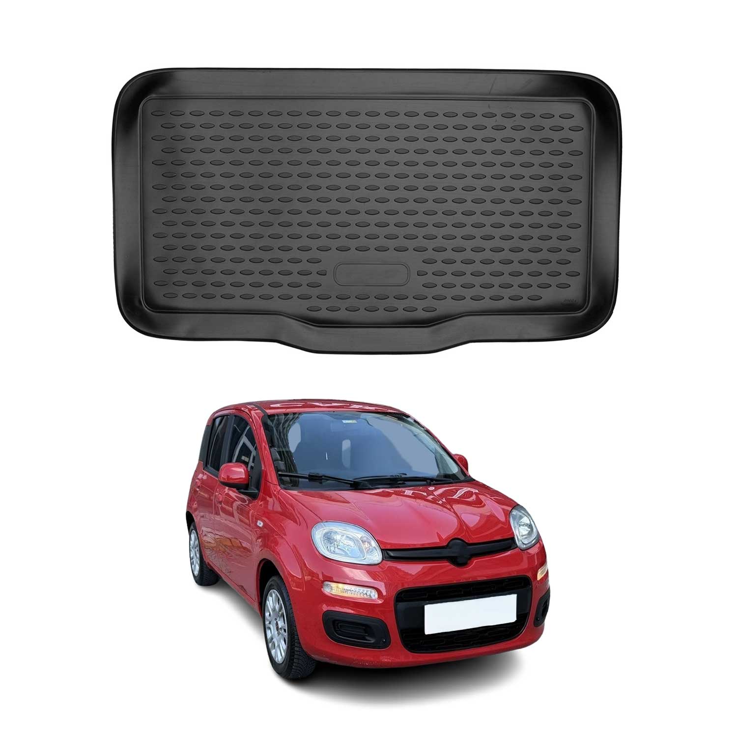 OMAC Bandeja Maletero Alfombrilla para Fiat Panda 2011-2025 Negro Goma TPE 1Pza